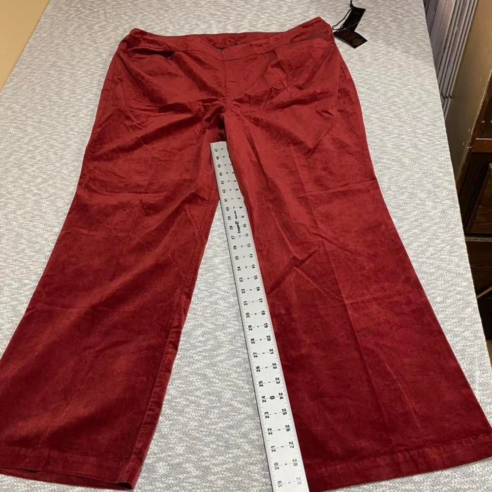 D&G2‎  burgundy velvet dress pants 26W =4X. SKU-A55#velvet #luxury